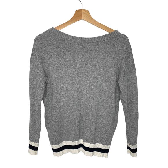 If By Sea Split Back Crew Neck Sweater Gray XS Wool Blend - Picture 2 of 6
